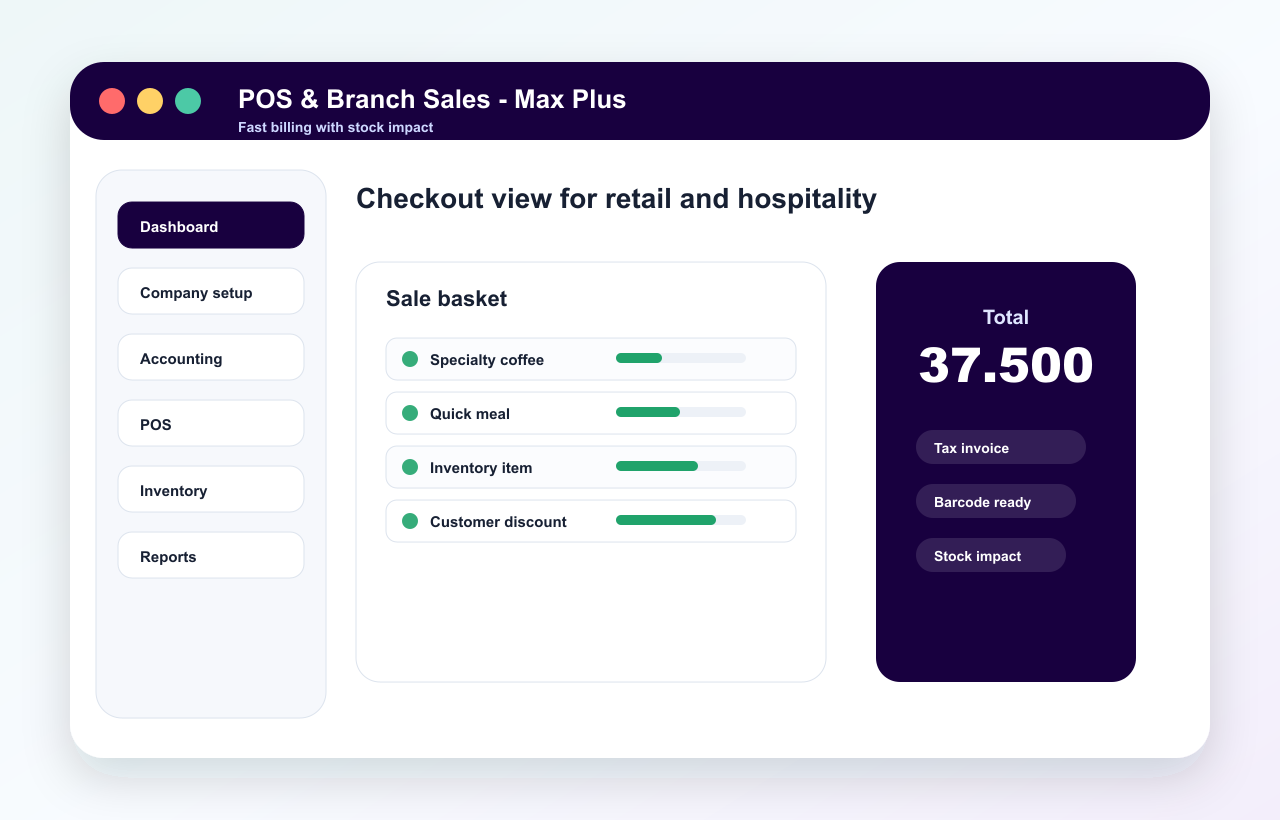 POS checkout screen preview